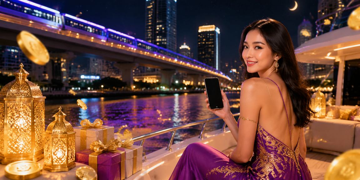 Pengguna mengakses aplikasi casino mobile dengan tampilan antarmuka yang aman dan modern