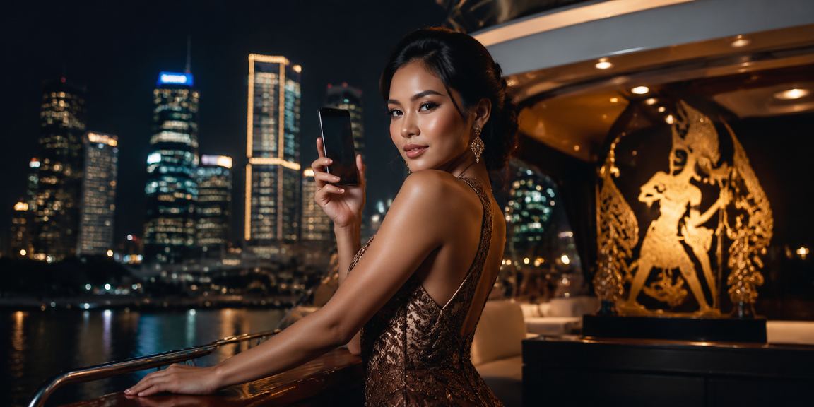 Pengguna wanita mengakses casino online dari ponsel dengan tampilan antarmuka yang ramah